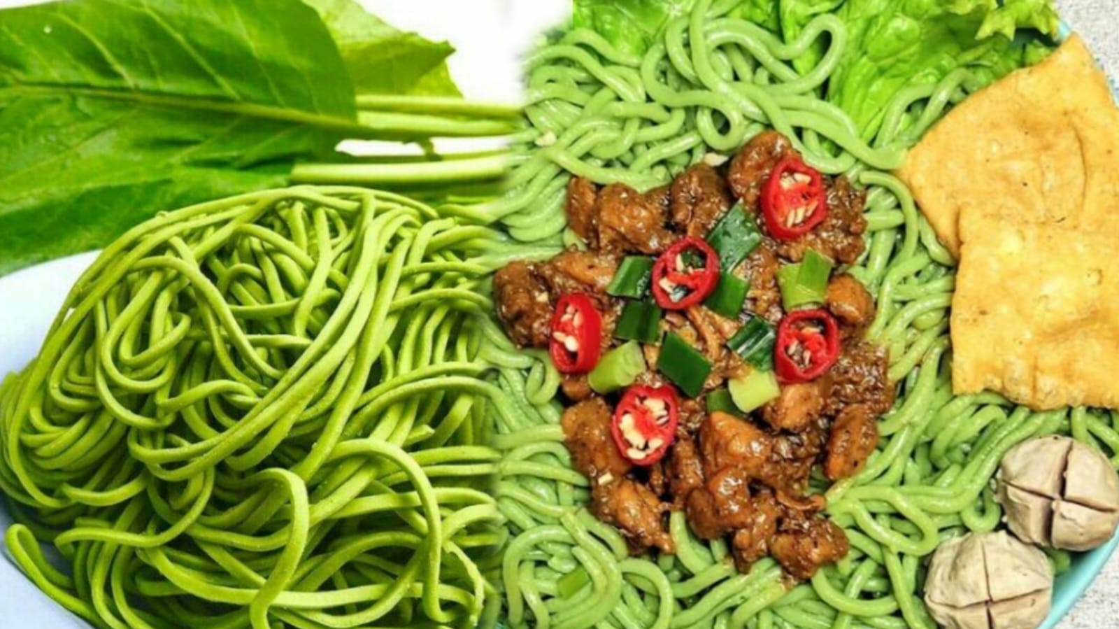 resep mie bayam homemade